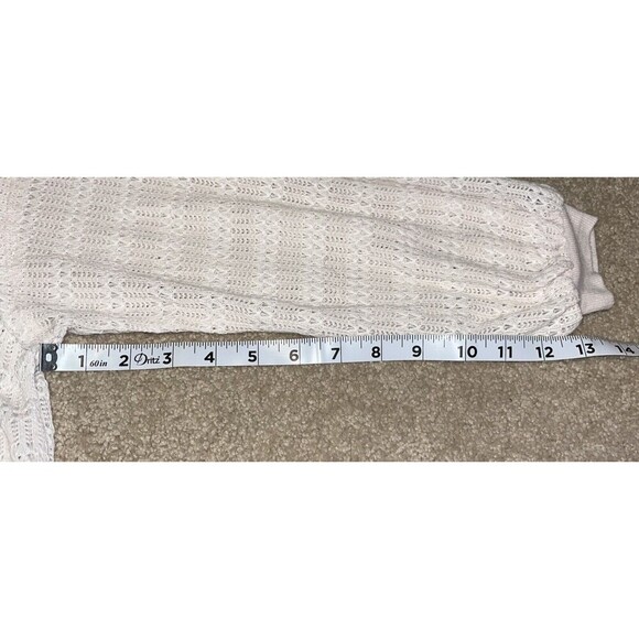 Free People XS/TP Sistine Hacci Knit Top Cold Shoulder Cream Womens Boho - Picture 13 of 15